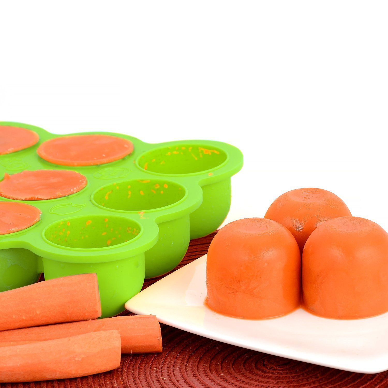 Récipient Nourriture pour Repas Bebe - 9 Pots de Conservation, Boites de congélation Moule de Glace avec Couvercle en Silicone (Vert)