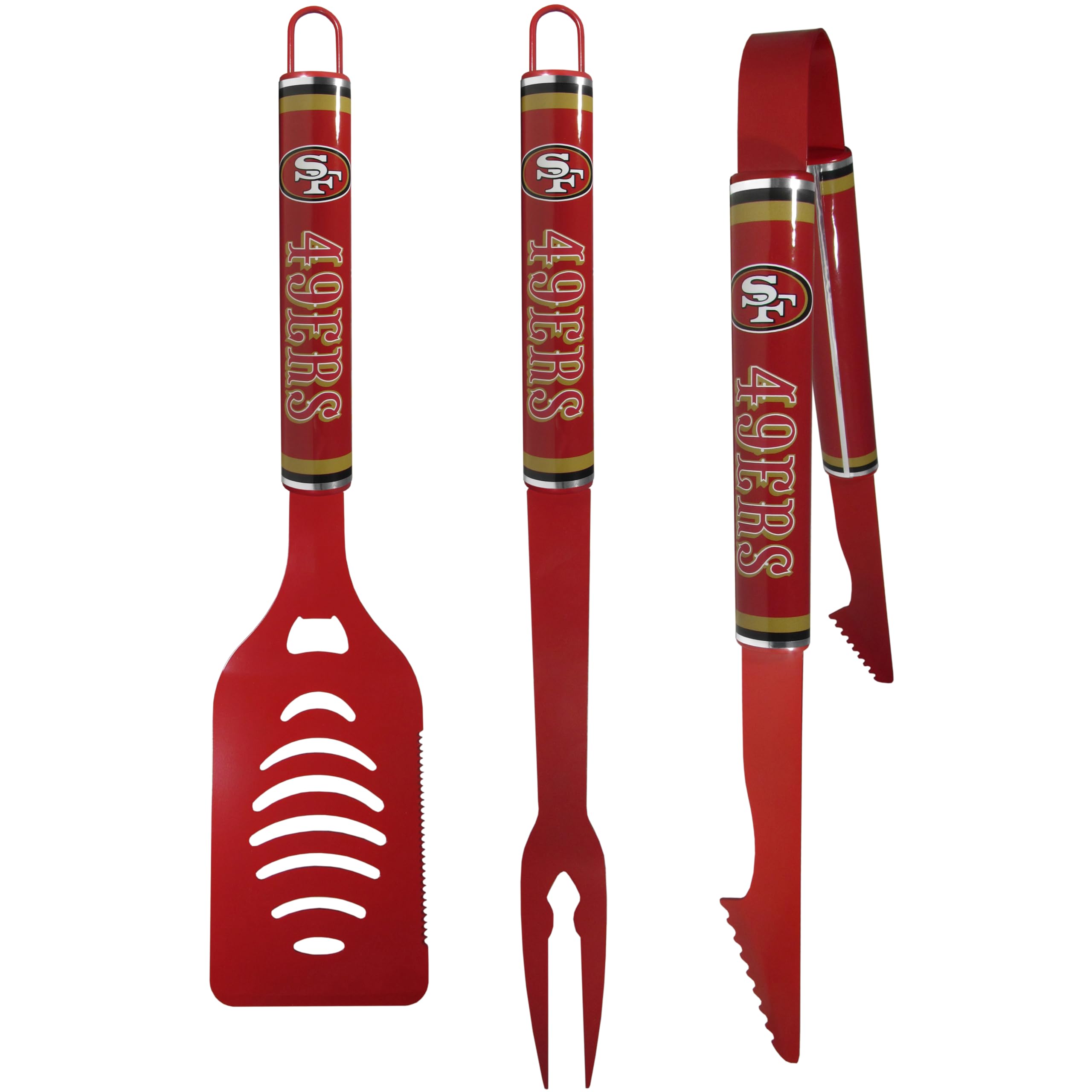 Siskiyou Sports NFL San Francisco 49ers 3 pc Color BBQ Tools, One Size, Team Colors