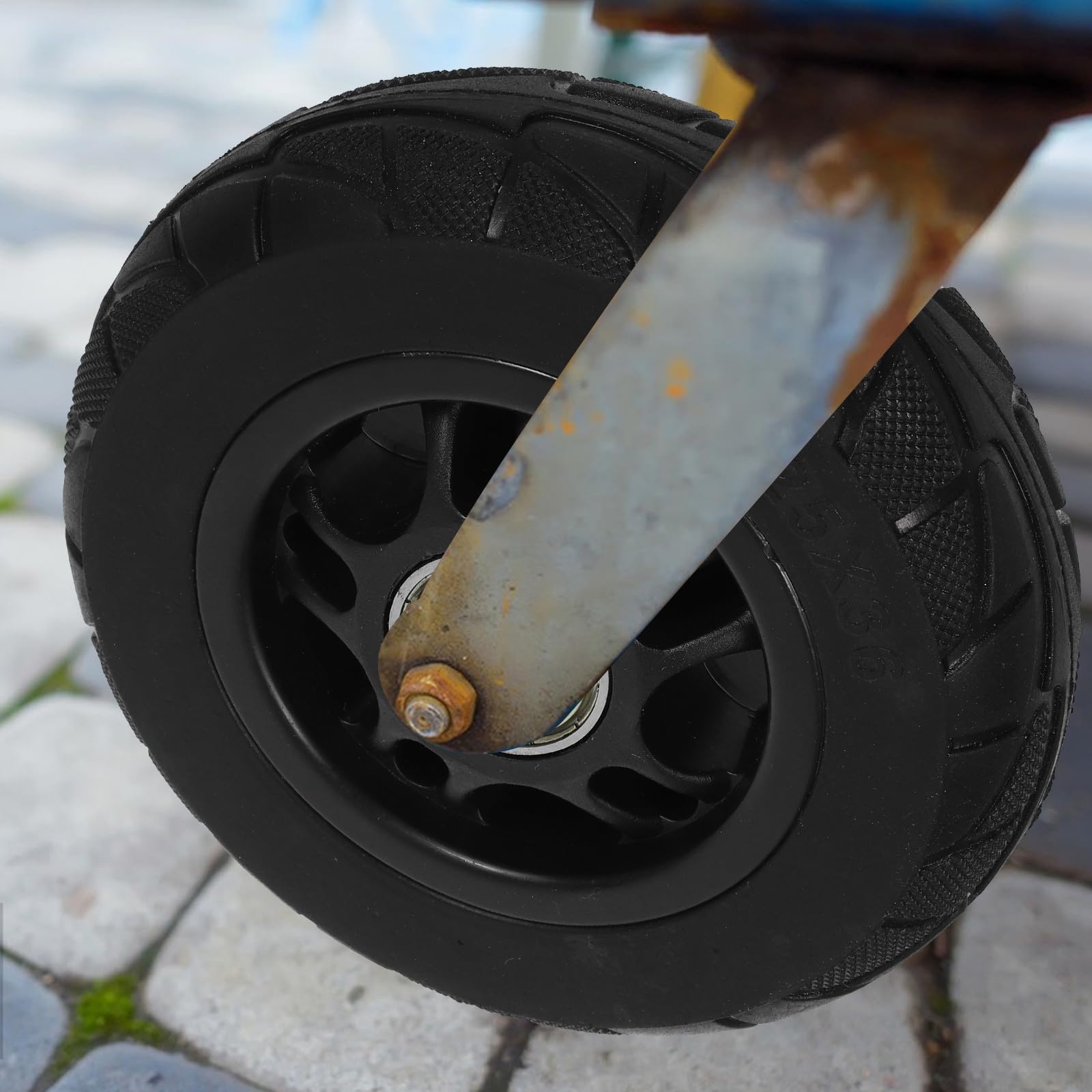 Healeved 2 Stück Geräuscharme Lenkrollen 5 Zoll aus Vollgummi mit Kugellager Ersatzräder für Einkaufswagen und Transportwagen