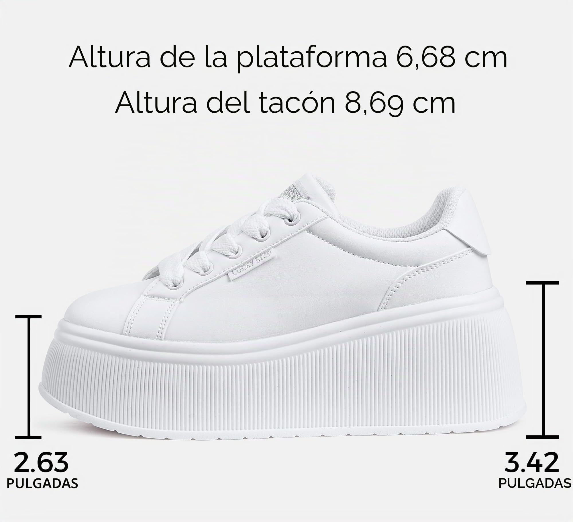 LUCKY STEP Zapatillas de Moda para Mujer con Plataforma | Zapatos Clásicos con Cuña de Lona Casual Bajas Retro para Caminar