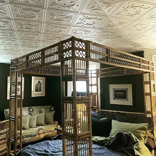 Miniatura 2 de A La Maison Ceilings R02 Diamond Wreath - Azulejo de techo de espuma prepintada (129.6 pies cuadradoscaja), paquete de 48, cobre antiguo