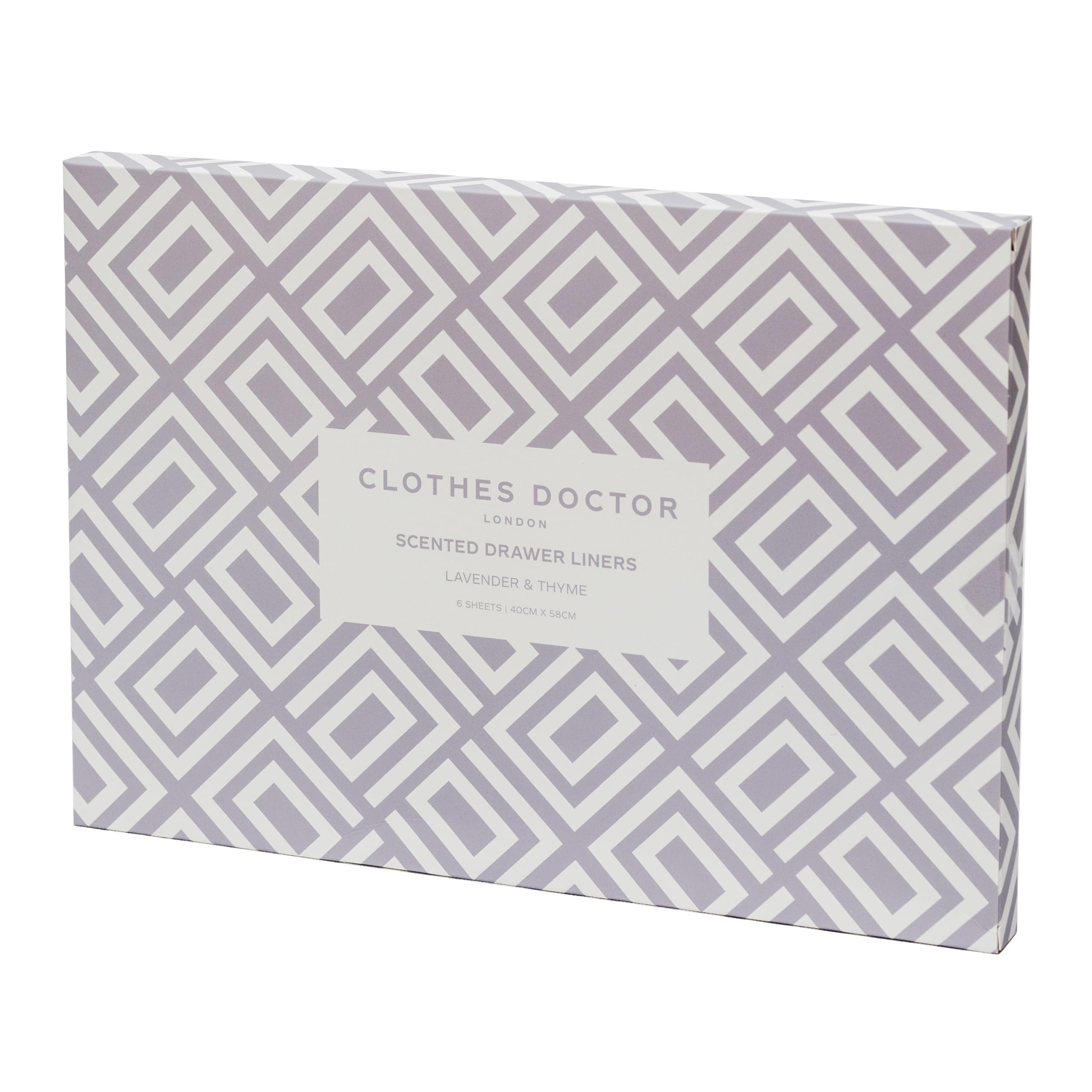Scented Drawer Liners Infused with Essential Oils - 6 Large Sheets (58cm x 40cm), Lavender & Thyme, 40W x 58L cm