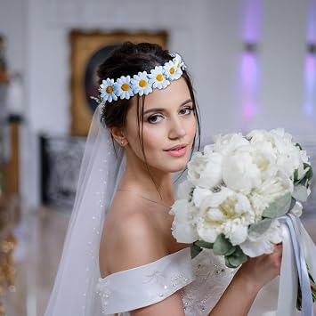 3 Pcs Flower Headbands for Women, Boho Sunflower Headband