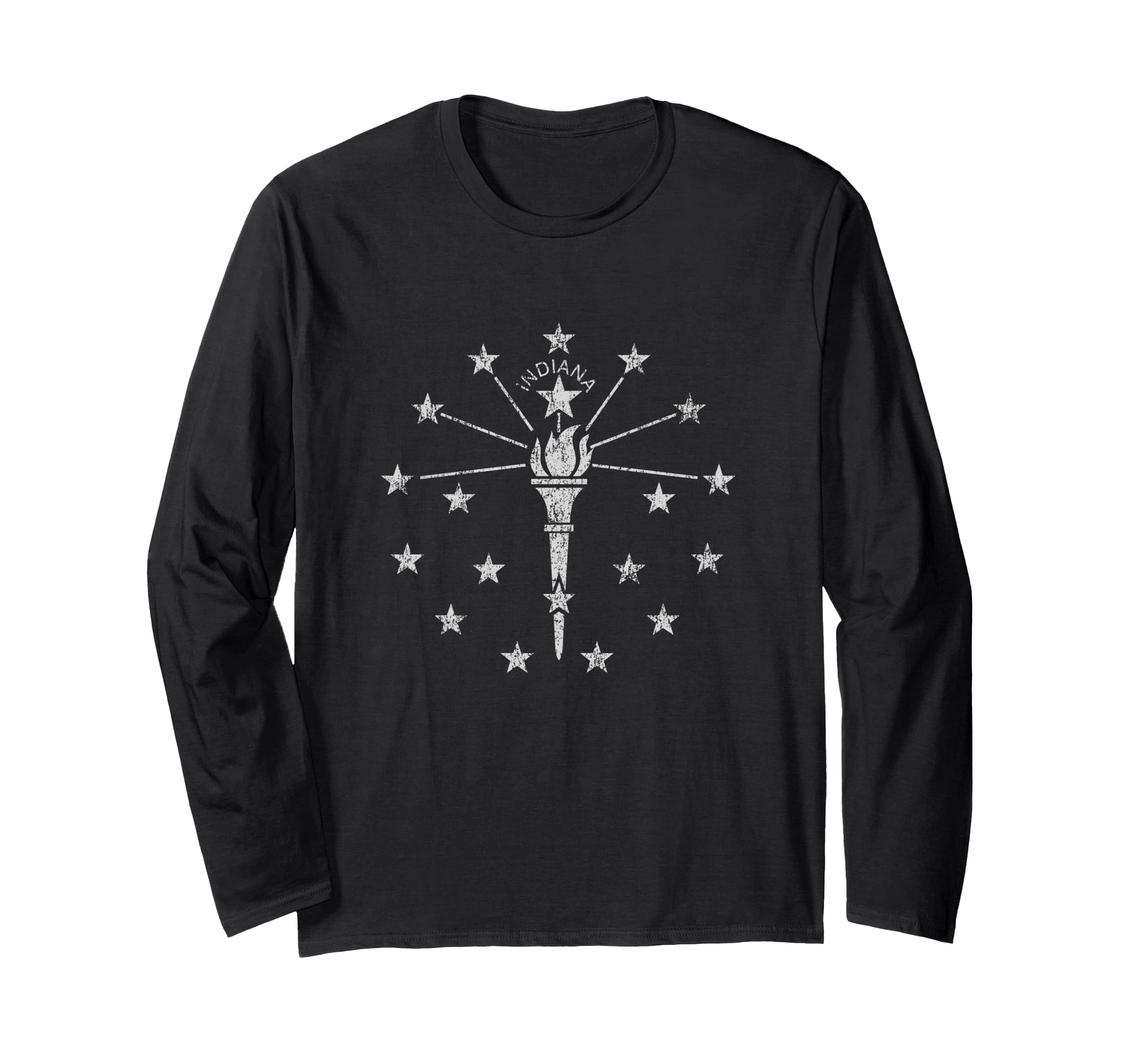 Vintage Indiana Flag Souvenir Long Sleeve T-Shirt