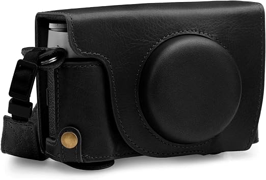 MegaGear MG1892 Ever Ready Genuine Leather Camera Case Compatible with Fujifilm X100V - Black