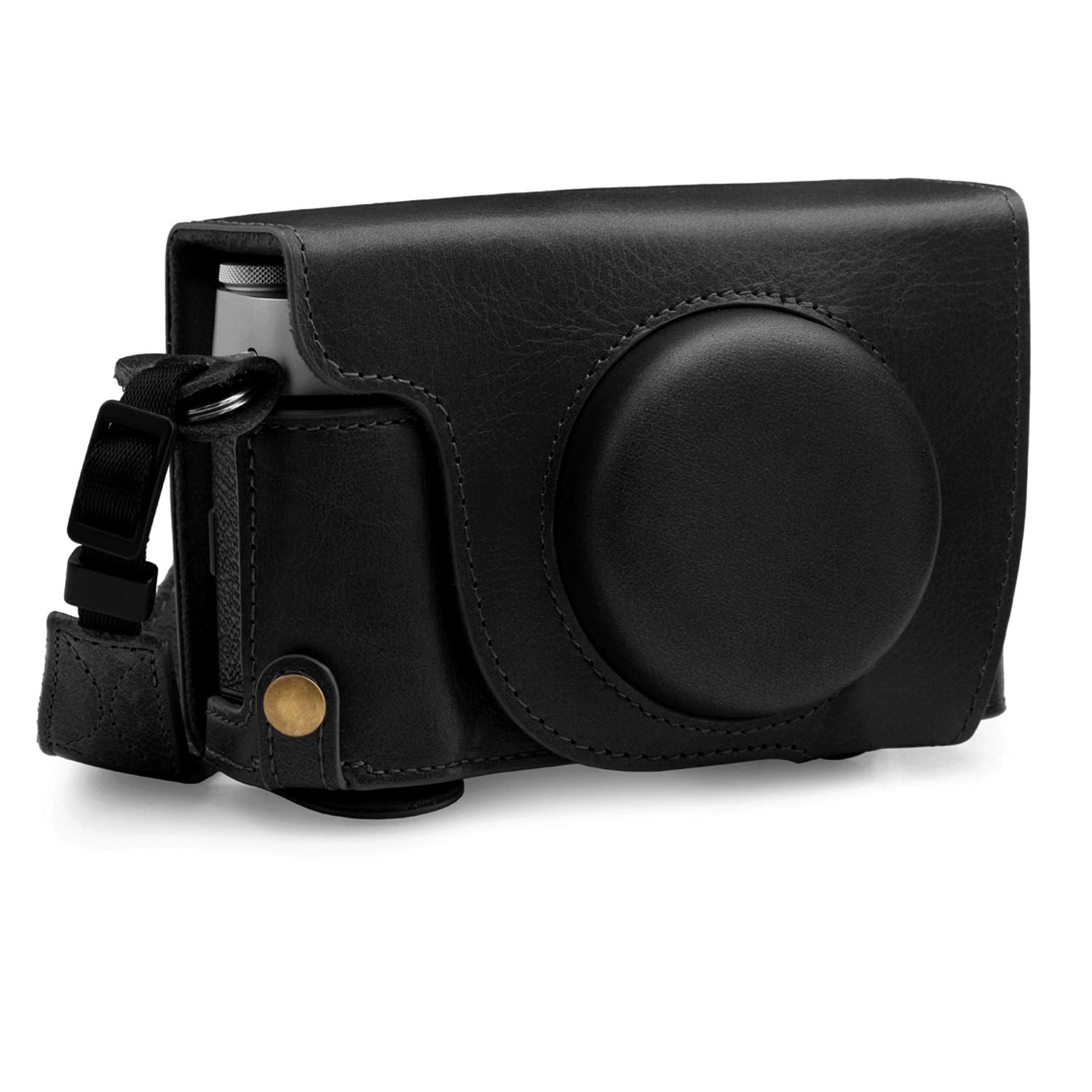 MegaGear MG1892 Ever Ready Genuine Leather Camera Case Compatible with Fujifilm X100V – Black