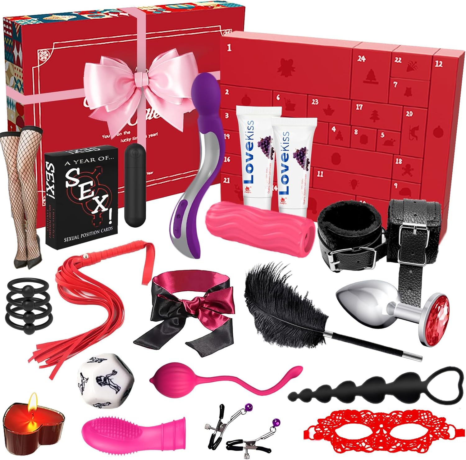 Sex Toy Gifts 2026 | Worth Over $160, 20 PCS Surprise Gift Set | Couple Adult Sex Toy Kit | Vibrator, BDSM Kit, Masturbator, Anal Plug&Bead etc., Ideal Gift for Women/Men/Birthday