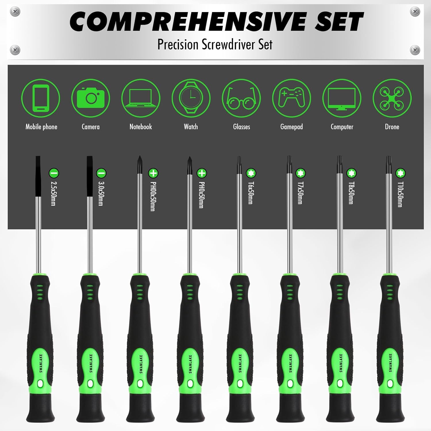 141-Piece Magnetic Screwdriver Set with Plastic Rack, Torx/Slotted/Phillips Precision Screwdrivers, SAE & Metric Hex Key Kit, Ratchet Handle & Screwdriver Bits, DIY Tools for Gift - Image 4