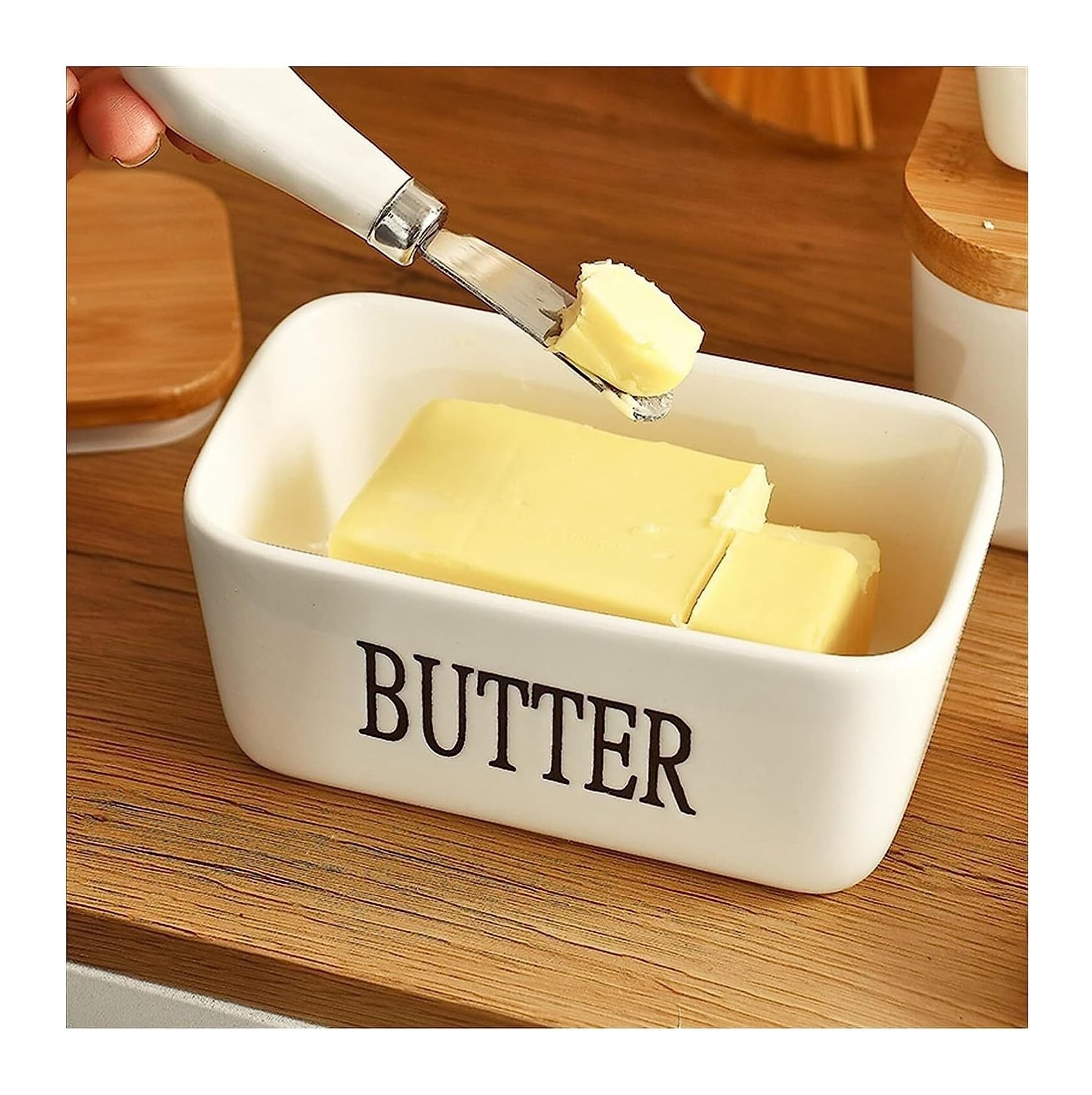 Porte-beurre Hermétique Avec Couteau Intégré - Conteneur Pour Beurre Et Fromage - Pour Cuisine, Camping, Frigo - 4