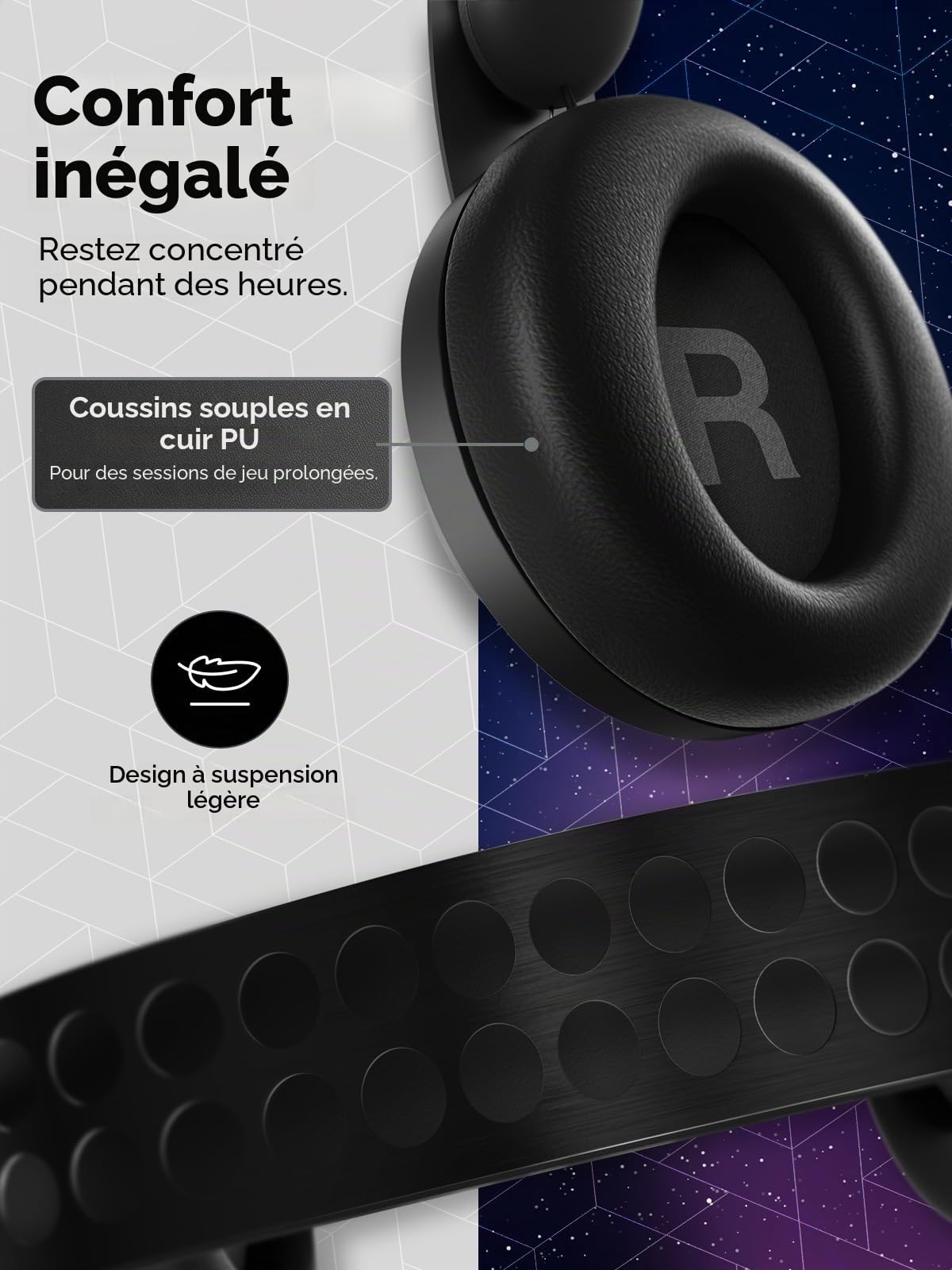 Lenovo Legion H500 Pro Casque Arceau Connecteur de 3,5 mm Gris