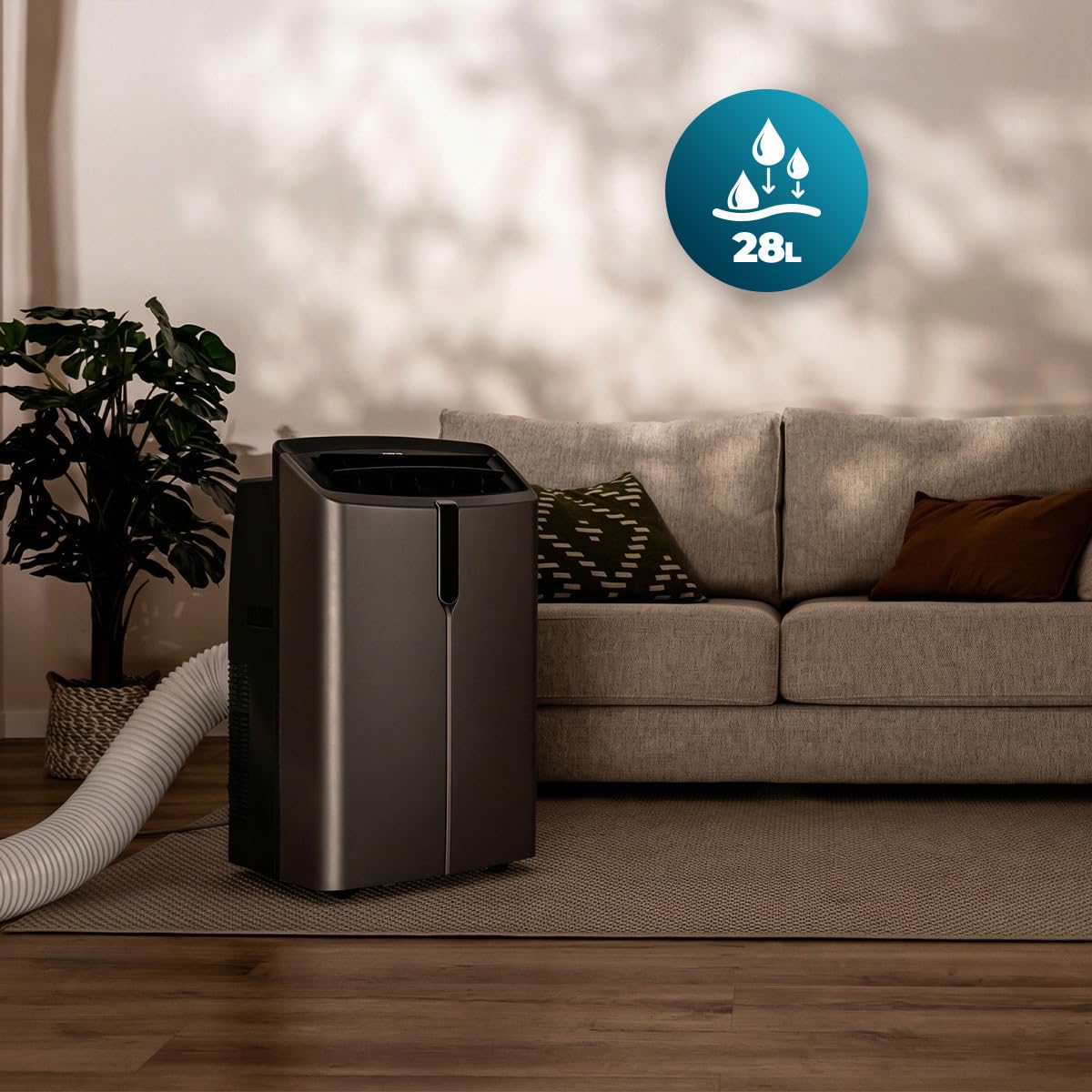 Cecotec Climatiseur Portable avec Pompe à Chaleur et Wi-Fi ForceClima 14800 Nux Heating Connected. 14000 BTU, Télécommande, Écran LED, 5 Modes, 3 Vitesses, Minuterie, Couverture 30-35 m²