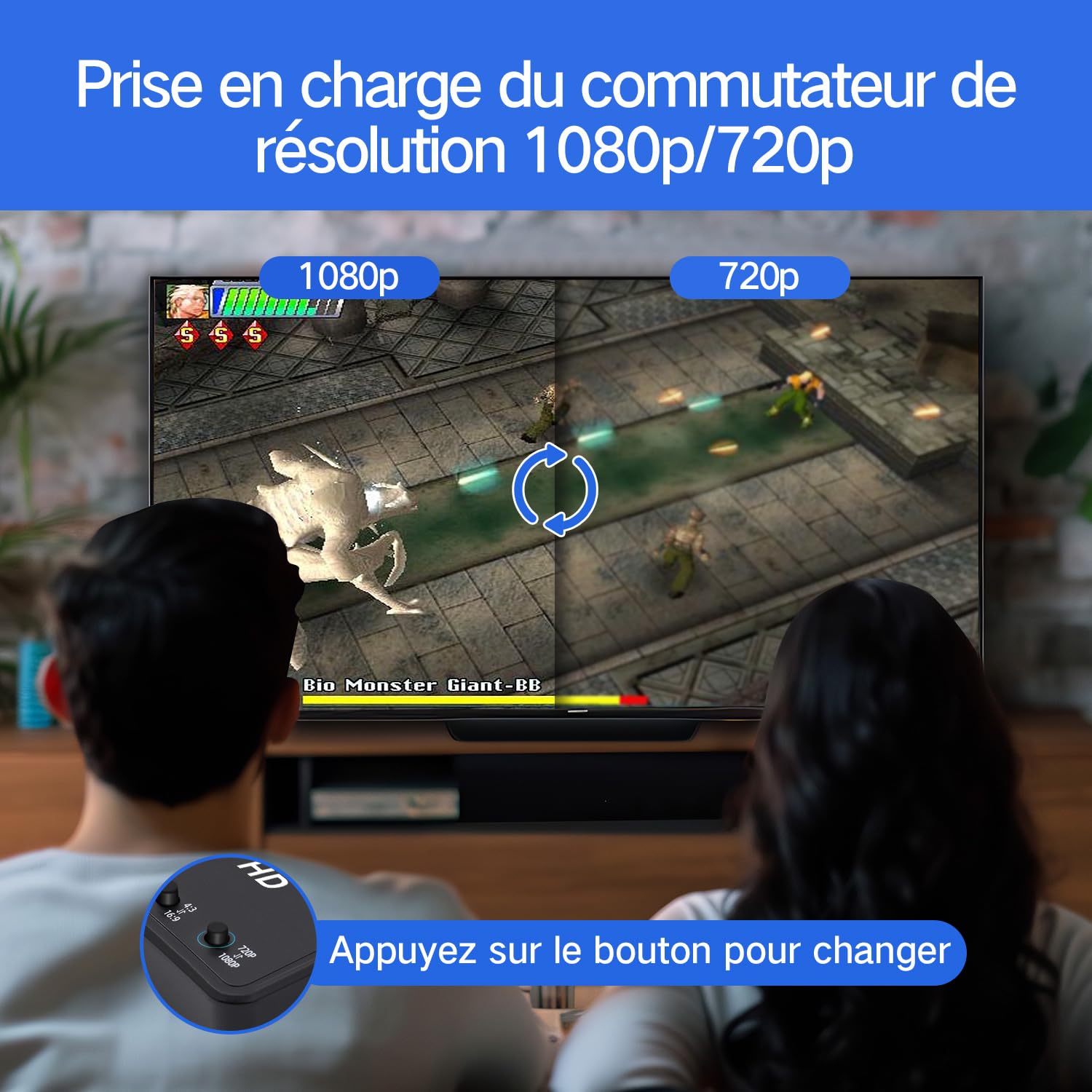 Mcbazel Adaptateur Sega Dreamcast vers HDMI, Accessoires de Jeux Vidéo Convertisseur HDMI Câble D'interface Multimédia HD pour Console Sega Dreamcast