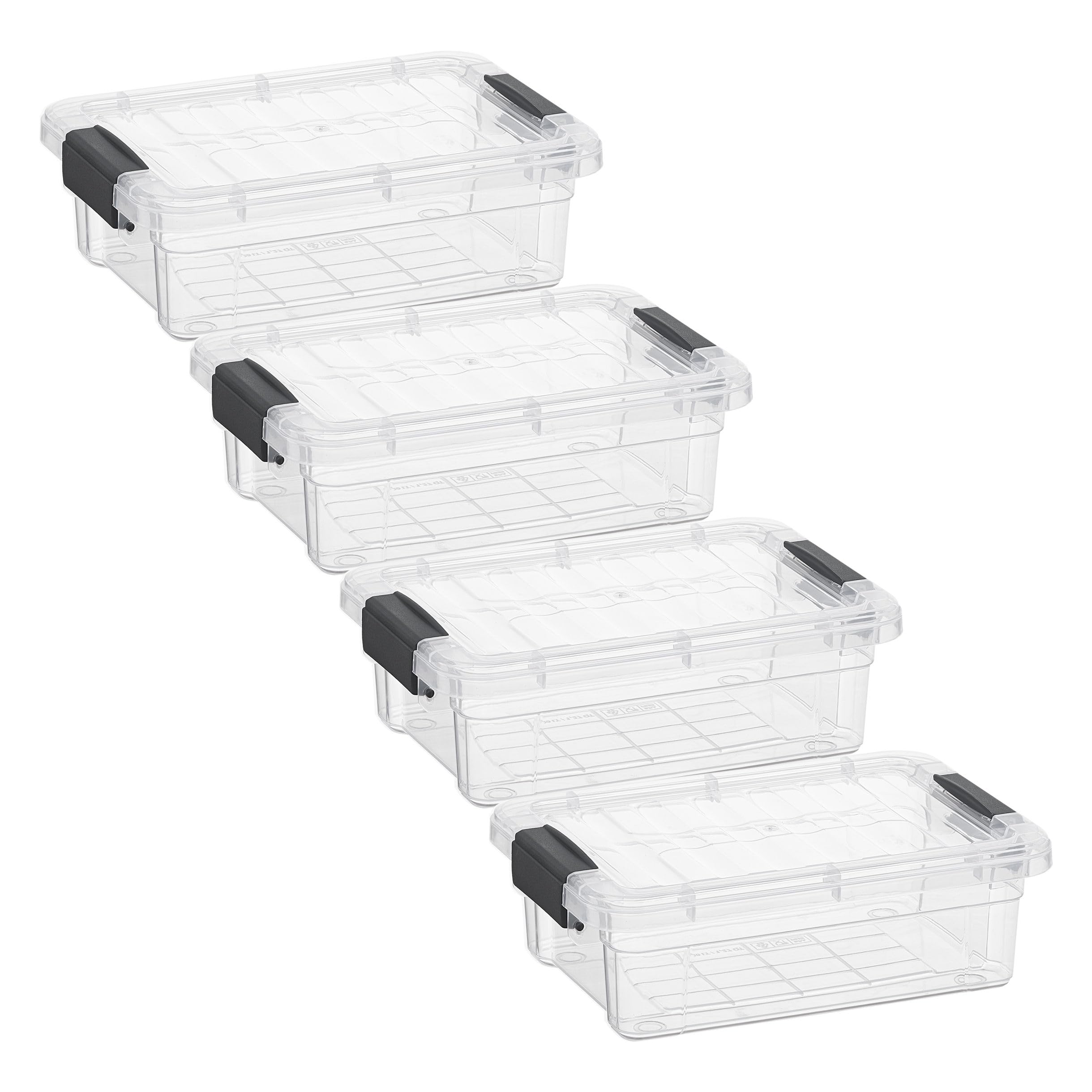 Superio 1.27 Quart Clear Plastic Storage Containers with Lids, Stackable Organizer Bins, BPA-Free Storage Boxes for Home, Office, Dorm &amp; Classroom, 4 Pack