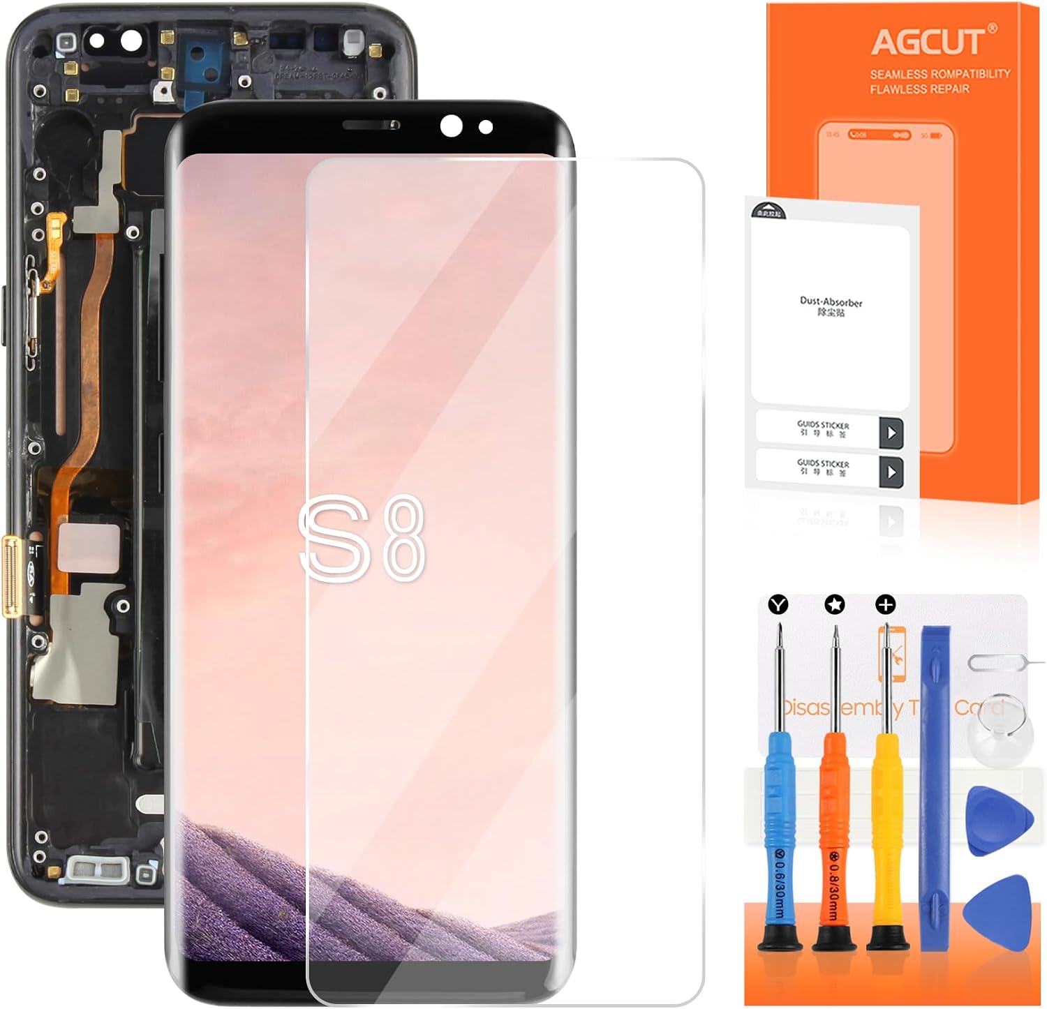 INCELL for Samsung Galaxy S8 Screen Replacement for Display Samsung S8 LCD G950 G950F SM-G950U Screen Touch Assembly Repair Parts with Frame(No Fingerprint)