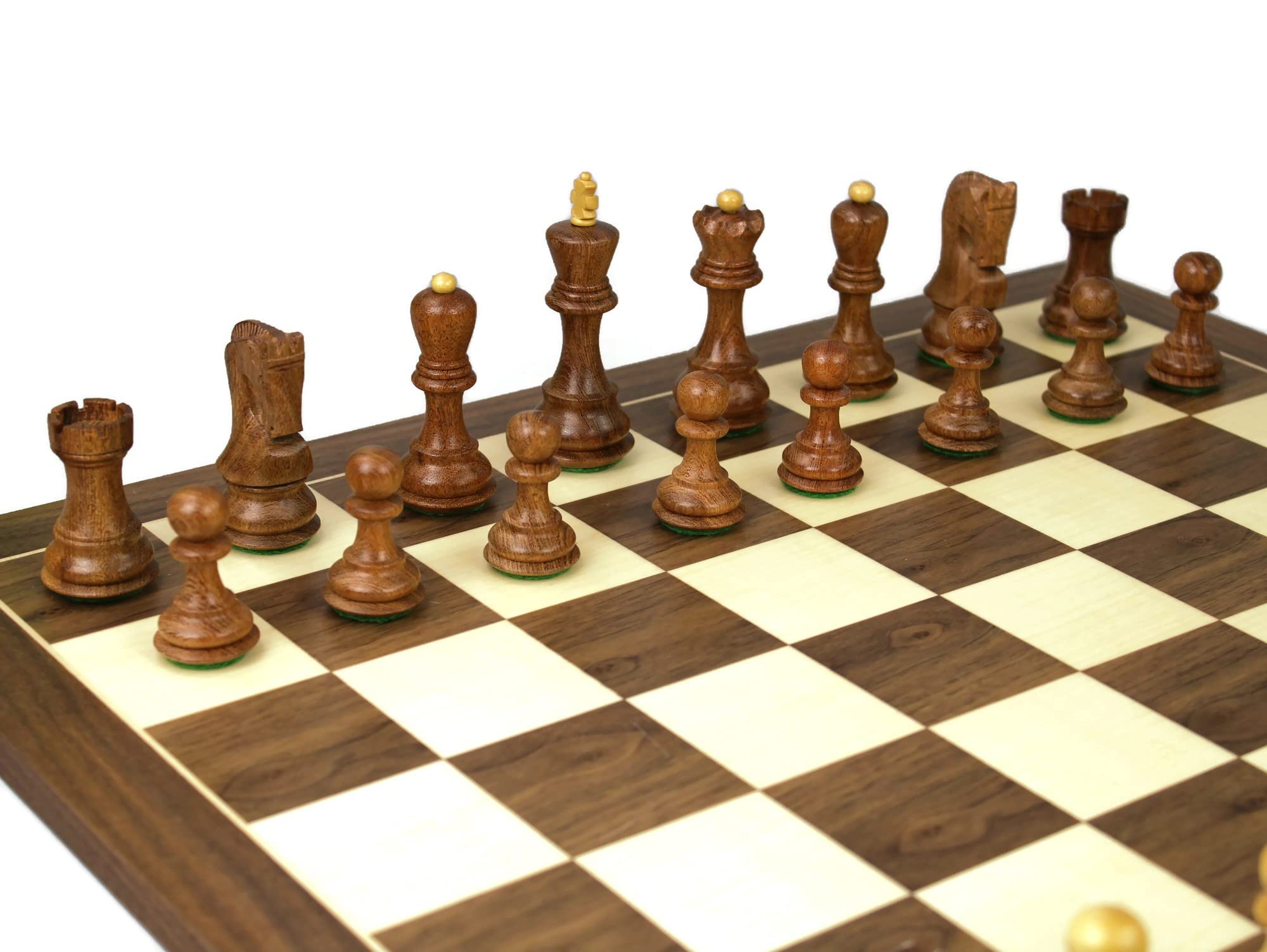 Set di scacchi in legno con tavola in noce da 20 pollici pesata Sheesham Zagreb Staunton pezzi da 3,75 pollici
