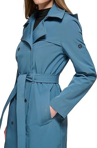 Miniatura 5 de Calvin Klein - Chaqueta de lluvia con doble pecho y cinturón para mujer con capucha desmontable