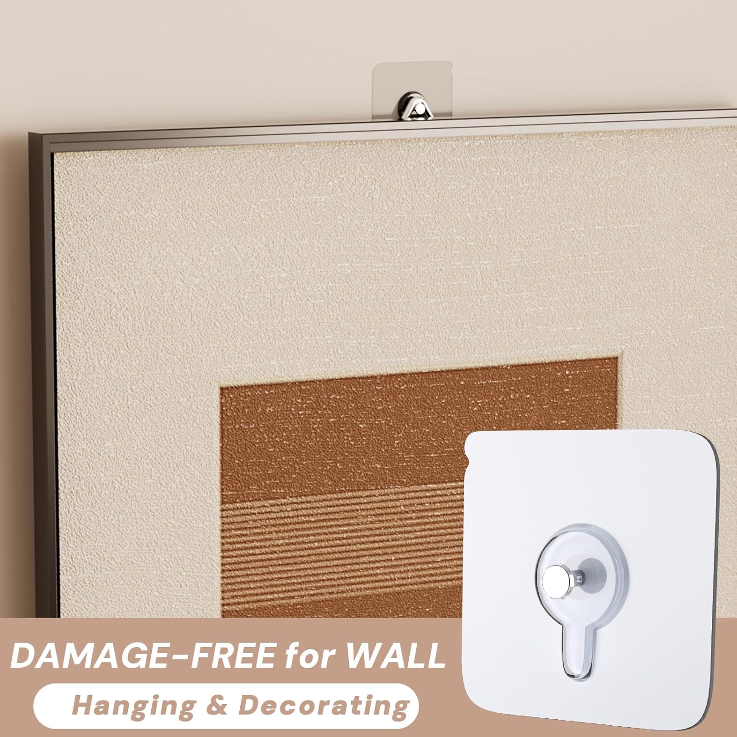 24PCS Picture Hangers,Wall Hangers Without Nails,Adhesive Hooks for Hanging,Wall Hooks,Waterproof and Rustproof to use Inside Kitchen(8mm)