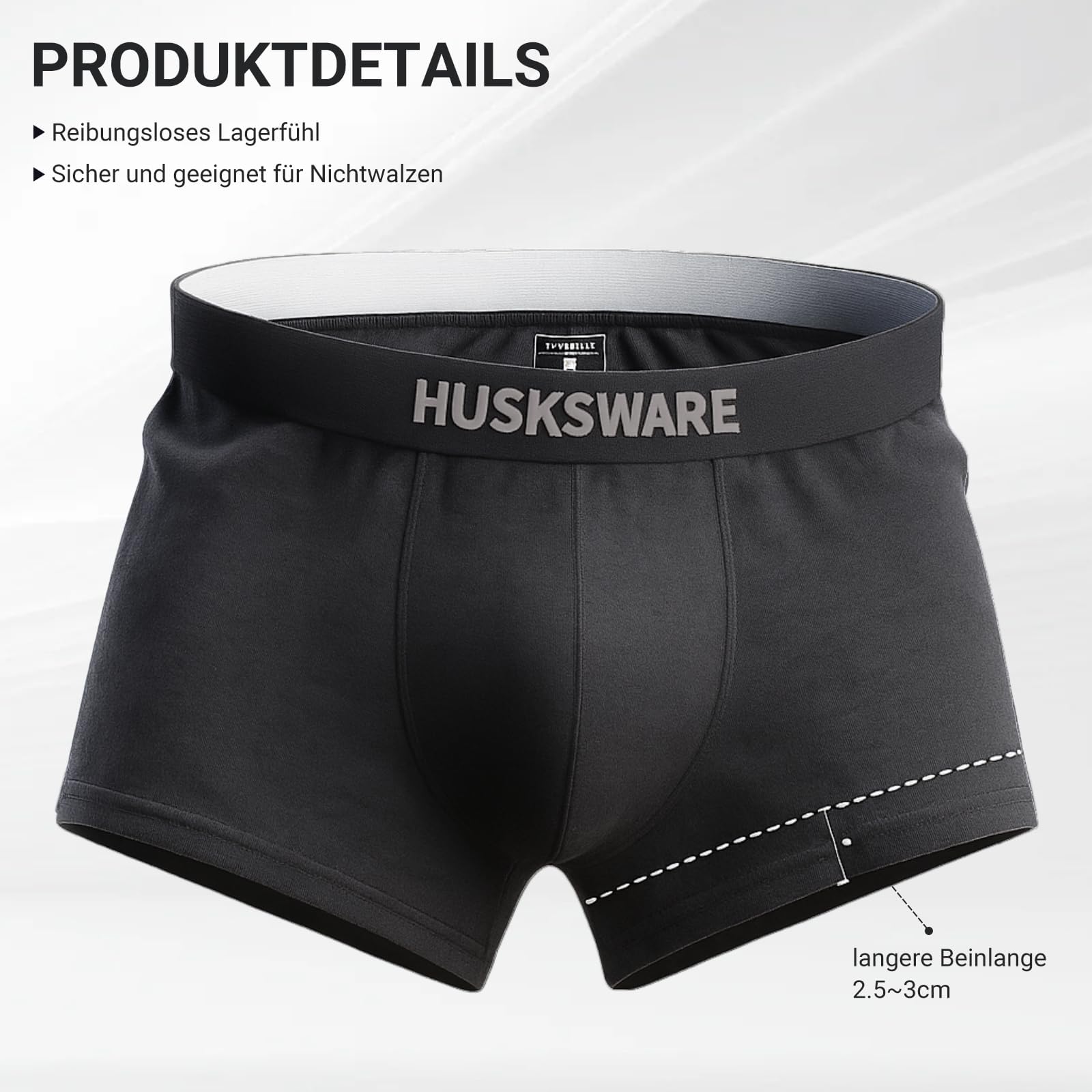HUSKSWARE Boxer Homme Lot de 6, 95% Coton, Boxer Homme sans Étiquette, sous-vêtements Homme Respirants, Tissu Stretch, Ceinture Élastique Confortable, Caleçon Homme S-XXL
