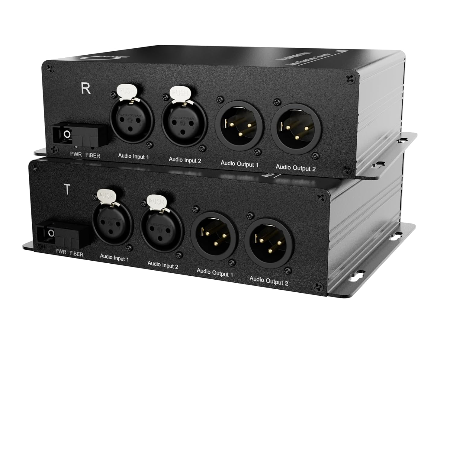 2 Bi-Directional XLR Ports (2-Way) - 2+2 Audio Over Fiber Converter | Extender Kit: 4 Channel Balanced Audio to Fiber Media Converter - Universal Single & Multimode-0.5 km MM (0.31mi) 20km SM (11.4mi)