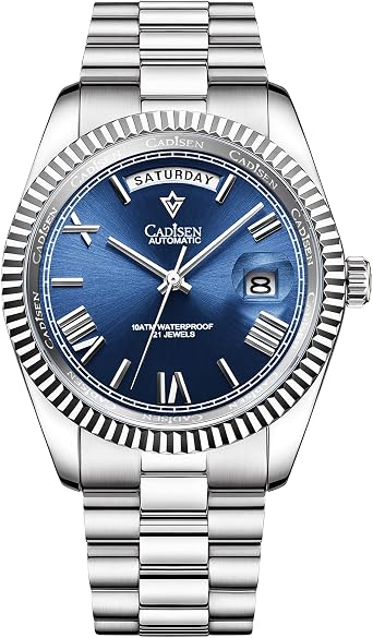 CADISEN Design Automatic Watch Men's Mechanical Stainless Steel Waterproof Wristwatches Homage Non-Allergic