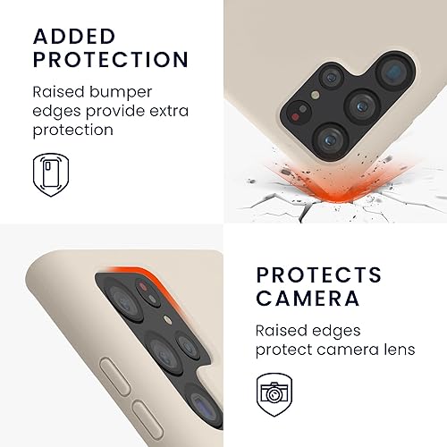 Miniatura 3 de kwmobile Funda compatible con Samsung Galaxy S22 Ultra - Funda de silicona TPU con acabado suave - Crema mate