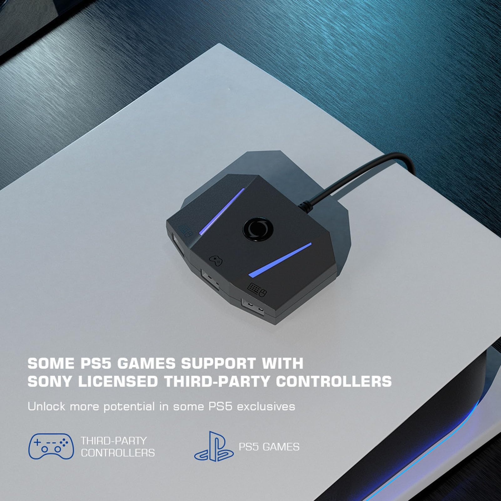 Hztyyier Convertitore Adattatore Tastiera Mouse per Switch, Ampia compatibilità, Giochi di Supporto, Effetti di Luce Regolabili (Obiettivo Box VX2)