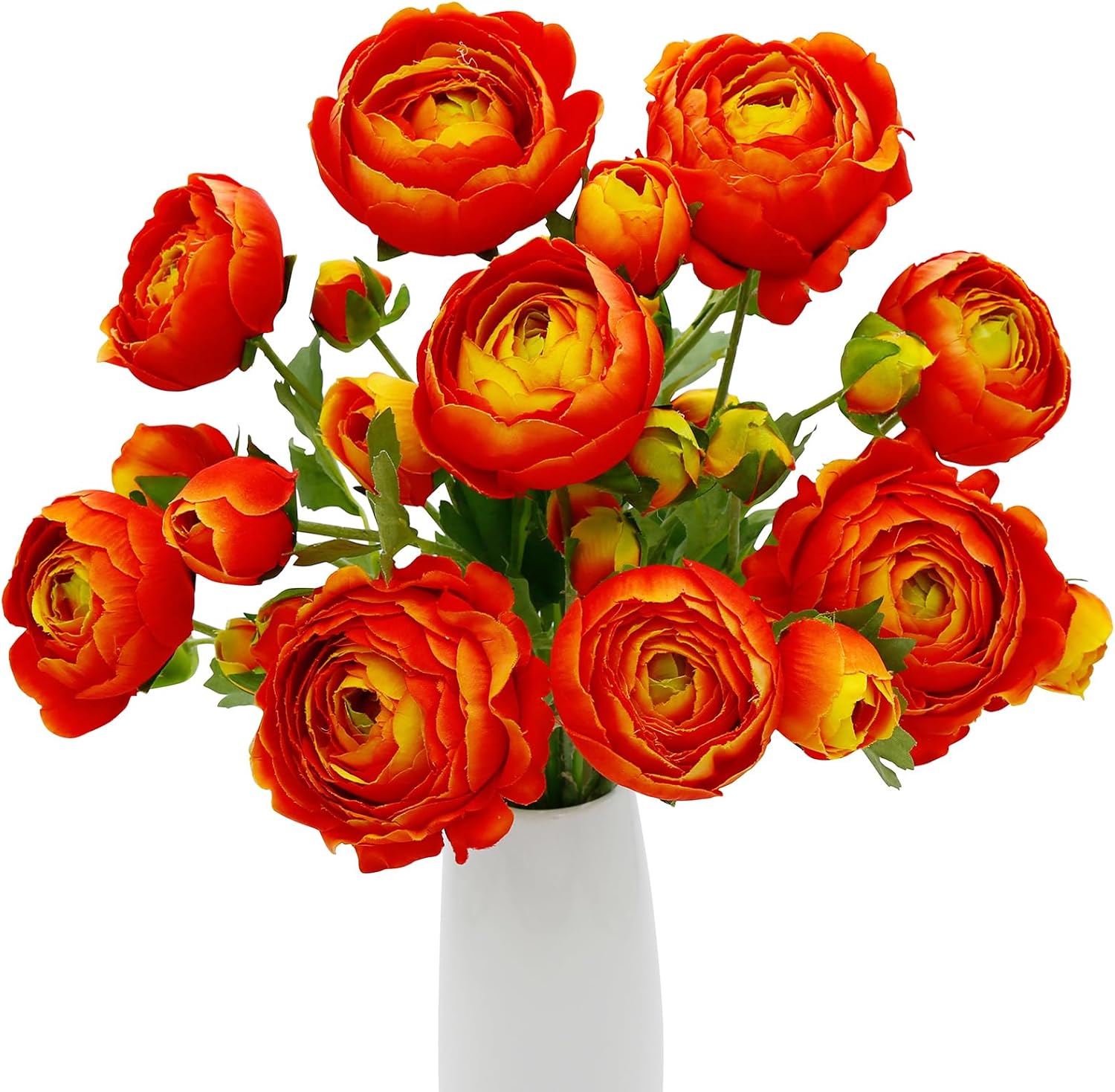 9 Pcs Ranunculus Artificial Flowers 17.3", 27 Heads Faux Silk Ranunculus with Long Stems, Fake Flowers for Home Decor Indoor, Wedding Bouquets Centerpiece (Pink)