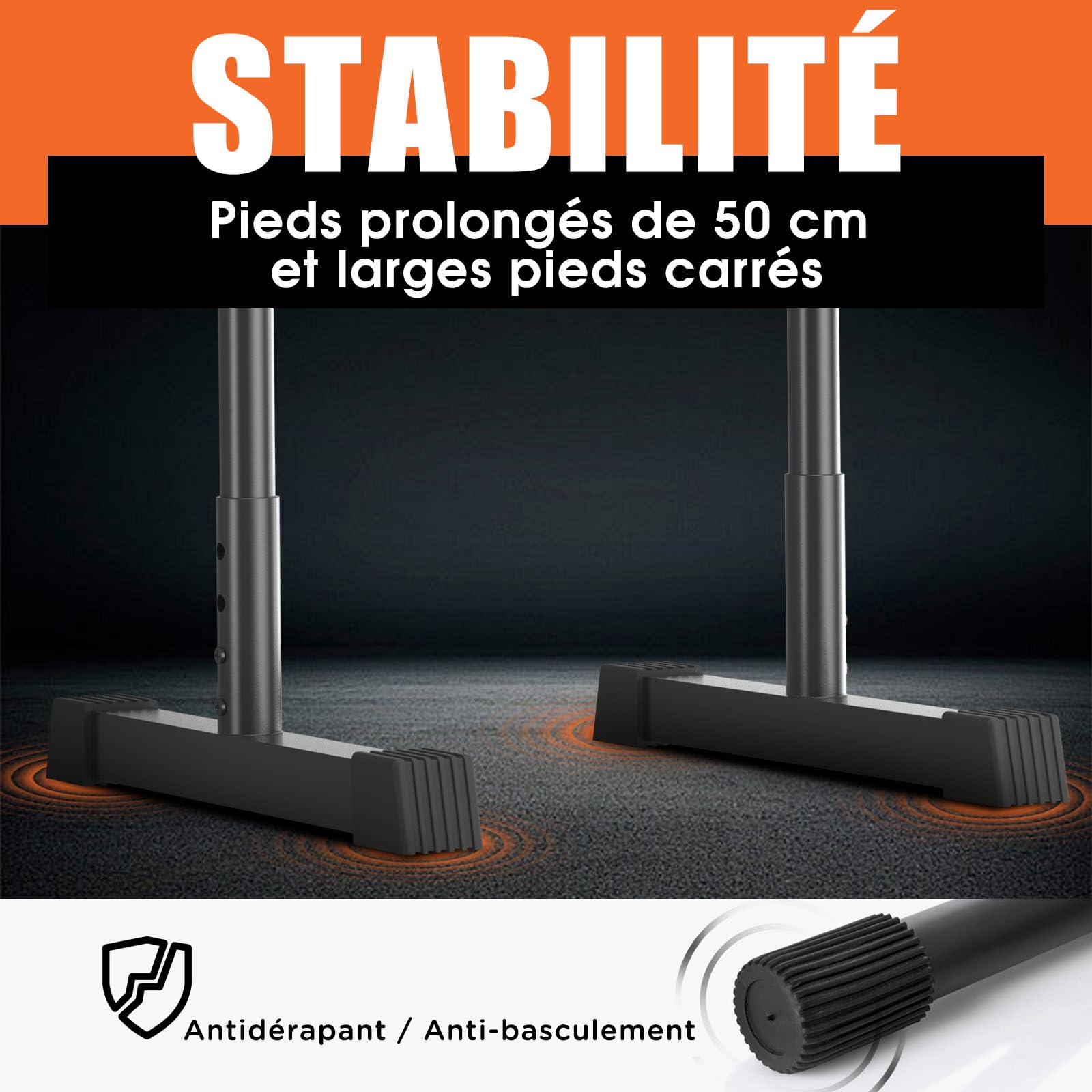 DH FitLife Barres de Dips | Station de Musculation Réglable 80-90 cm | Parallettes pour Calisthenics et Entraînement de Force | Équipement de Fitness pour Intérieur et Extérieur