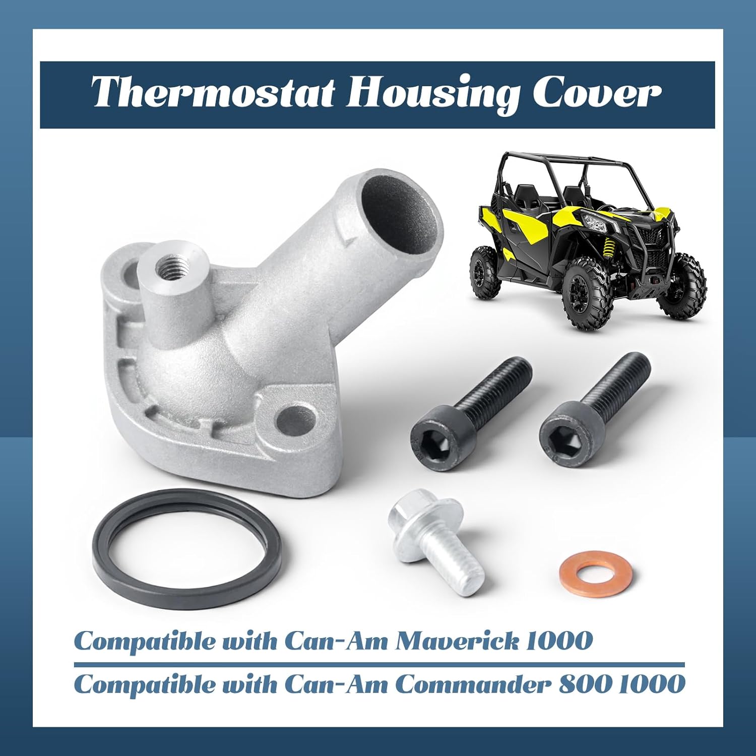 420222494 Thermostat Housing Cover Compatible with Can-Am Commander 800 1000 for Maverick 1000 2007-2020, w/Screws