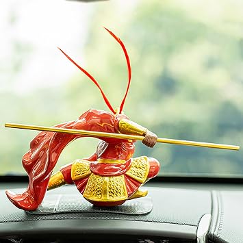 Monkey King Statue Car Decorations Goku Art Relievo,Black Myth Wukong Action Figure Monkey Figurines Monkey King Decor,Sun Wukong Statue Model Decoration Collectible Dolls Figurines (Size : F)