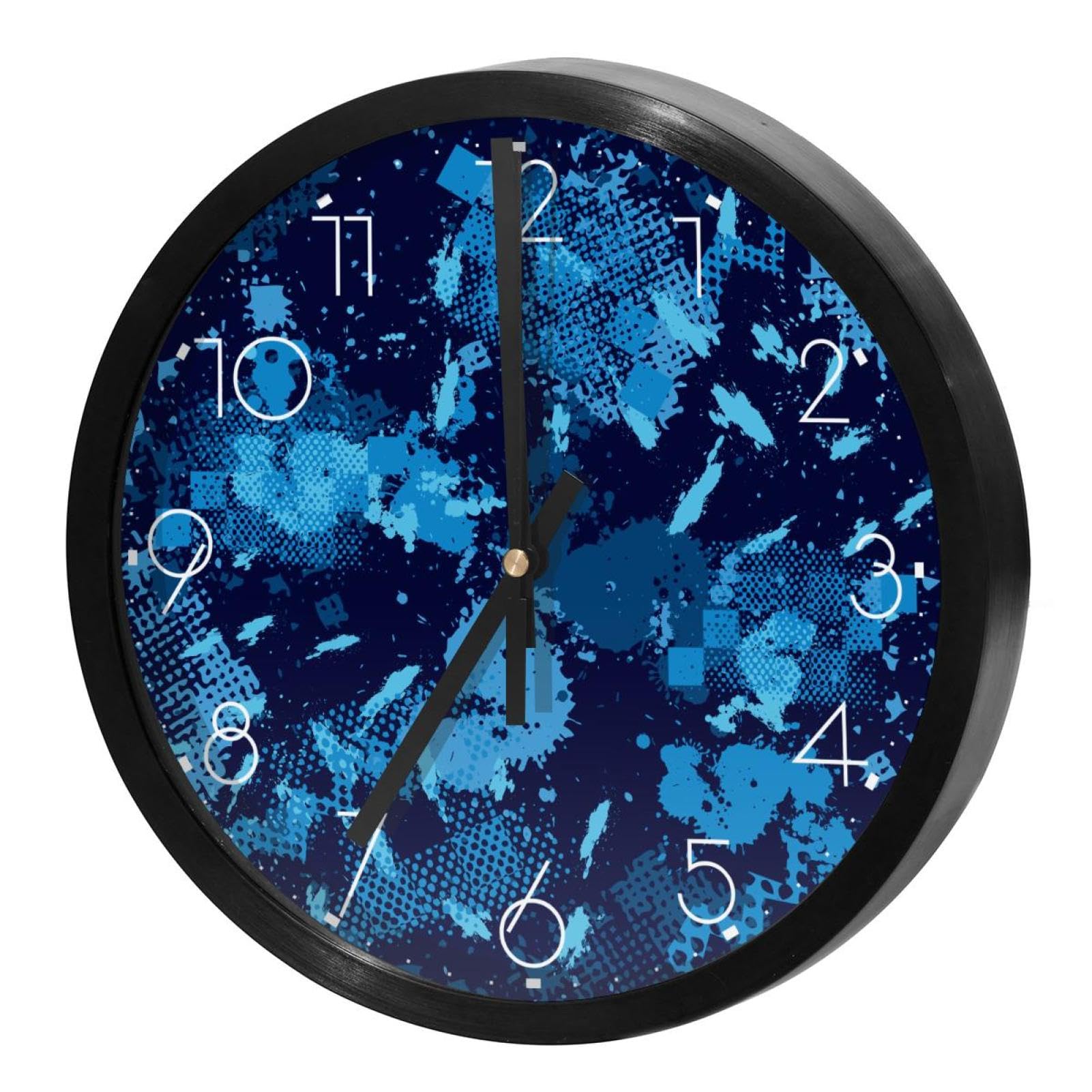 Horloge murale silencieuse camouflage bleu pour déco de bureau