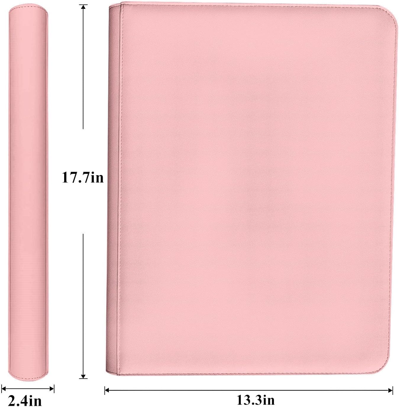 Premium 1664 Cards Capacity Binder, 16 Pocket Ringless Side-Loading Trading Card Album for TCG, MTG, Sports Cards; Zipper Card Album Folder for Displaying & Storaging Cards (Pink, 1664 Pockets)