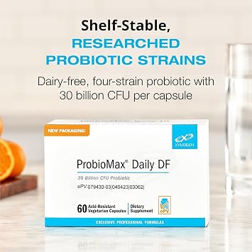 XYMOGEN ProbioMax Daily 30B - 30 Billion CFU Multi-Strain Formula - Digestive, Immune & Microbiome Support - Daily Probiotic Supplement - Dairy & gluten-free - 30 Capsules