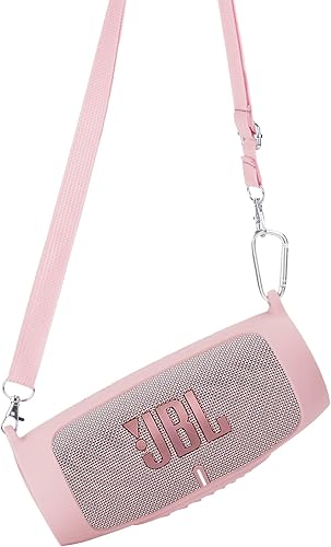 Miniatura 41 de co2CREA Funda de silicona para altavoz Bluetooth portátil impermeable JBL Charge 5, funda suave de viaje portátil con correa para el hombro, funda