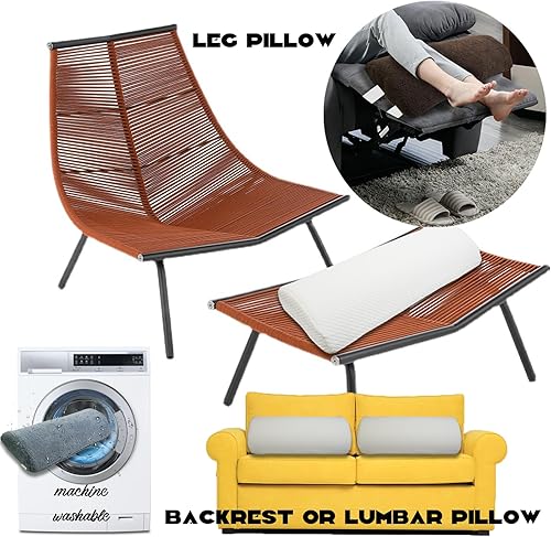 Miniatura 6 de S-SNAIL-OO Almohada reposapiés, cojín de media luna de 23 x 10 x 2 pulgadas con funda y banda elástica, relleno de polipropileno, almohada