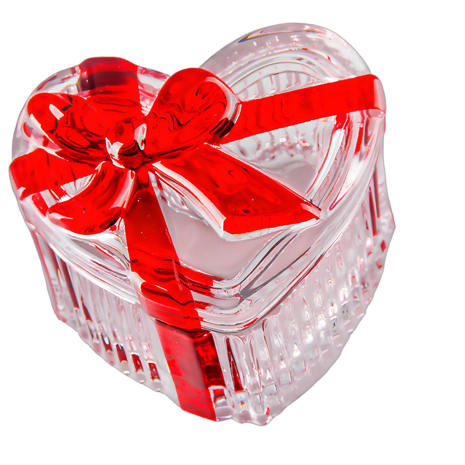 HDOYTXXM Candy Jars Candy with Lid, Heart/Square Glass Jewelry Box Decorative Storage Jar Jewelry Organizers Gift Colorful Jars with Lid