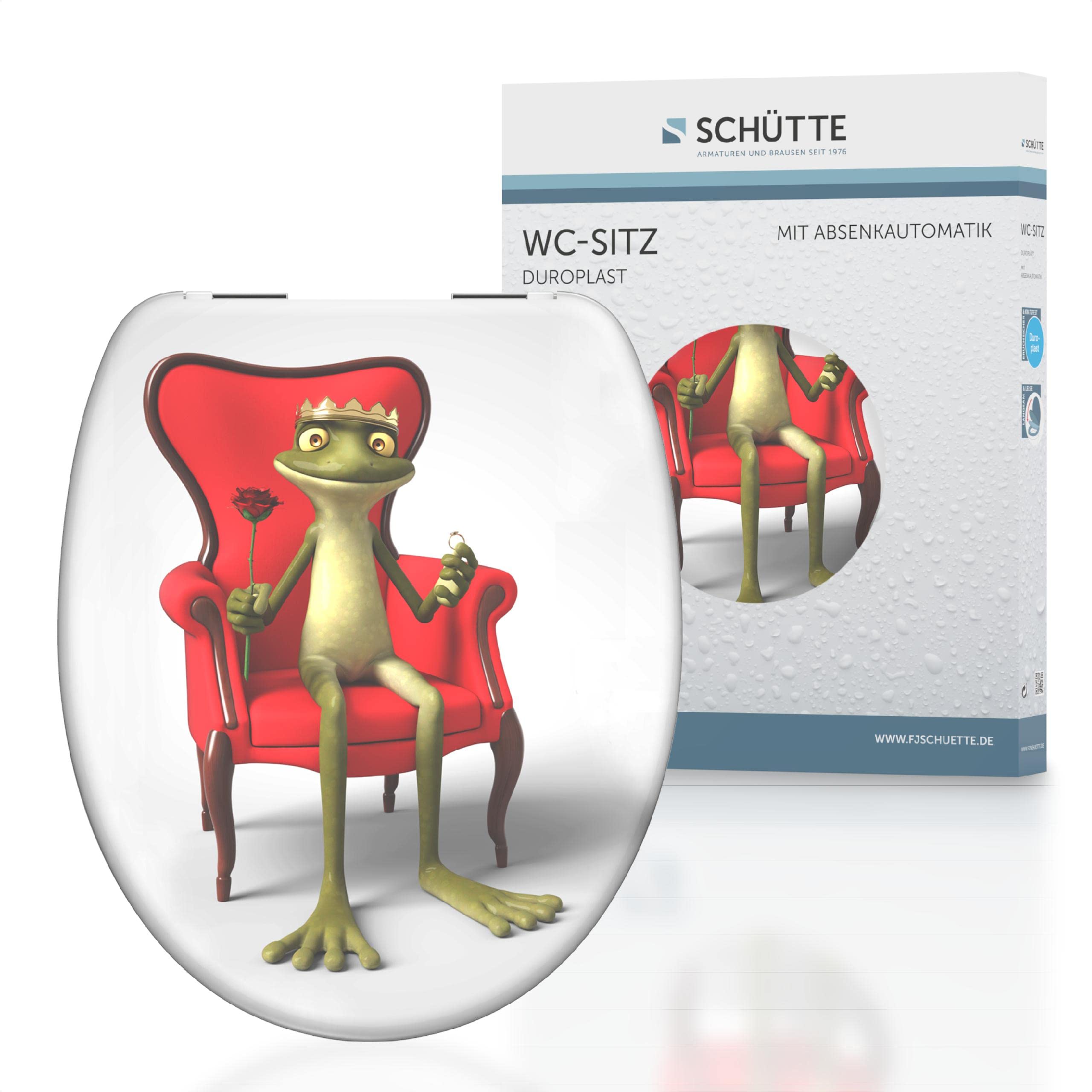 SCHÜTTE 82190 - Sedile WC in Duroplast FROG KING con abbassamento automatico