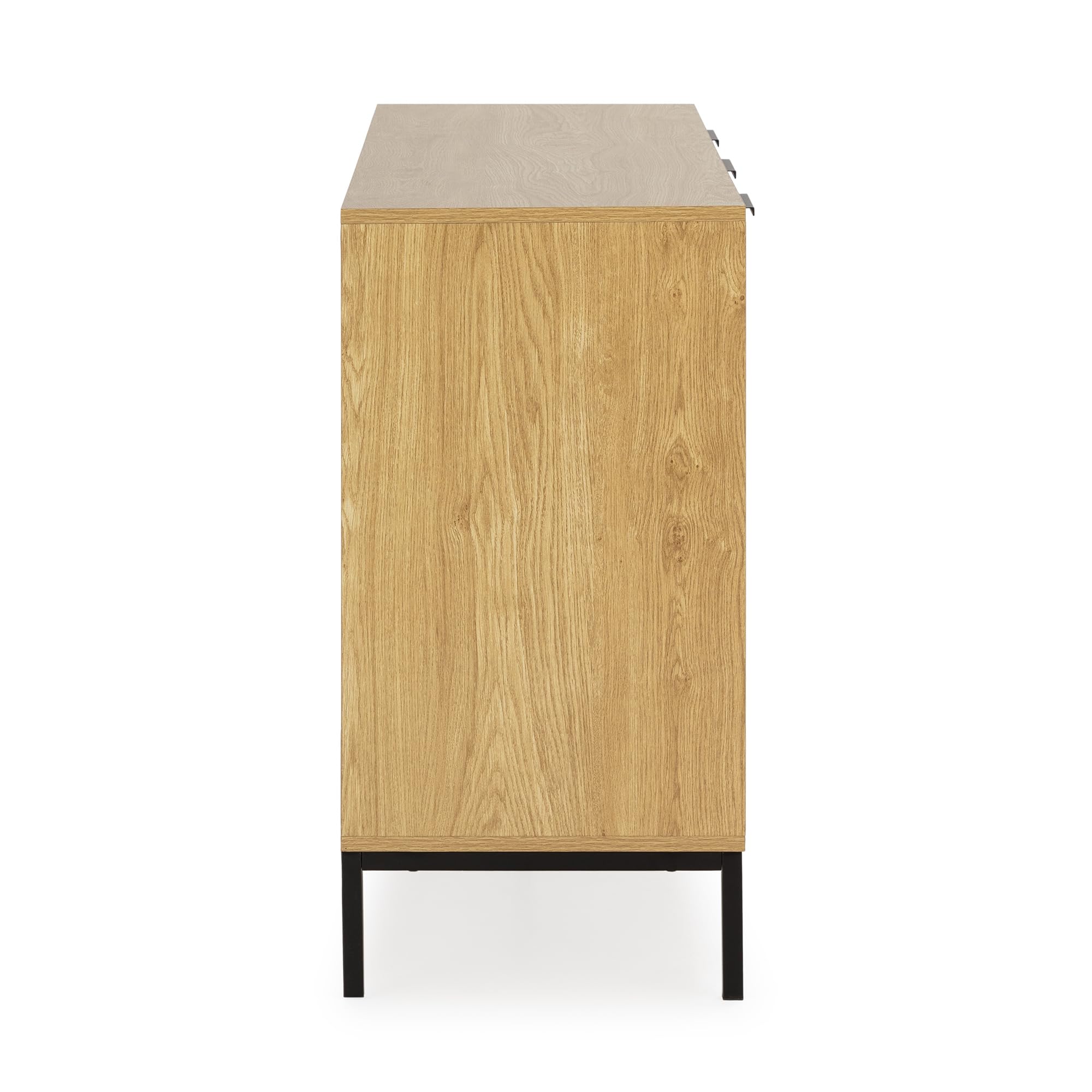 HOMN LIVING Aparador Mónica 3 Puertas Color Madera, 140 cm (Ancho) 40 cm (Profundo) 80 cm (Altura)