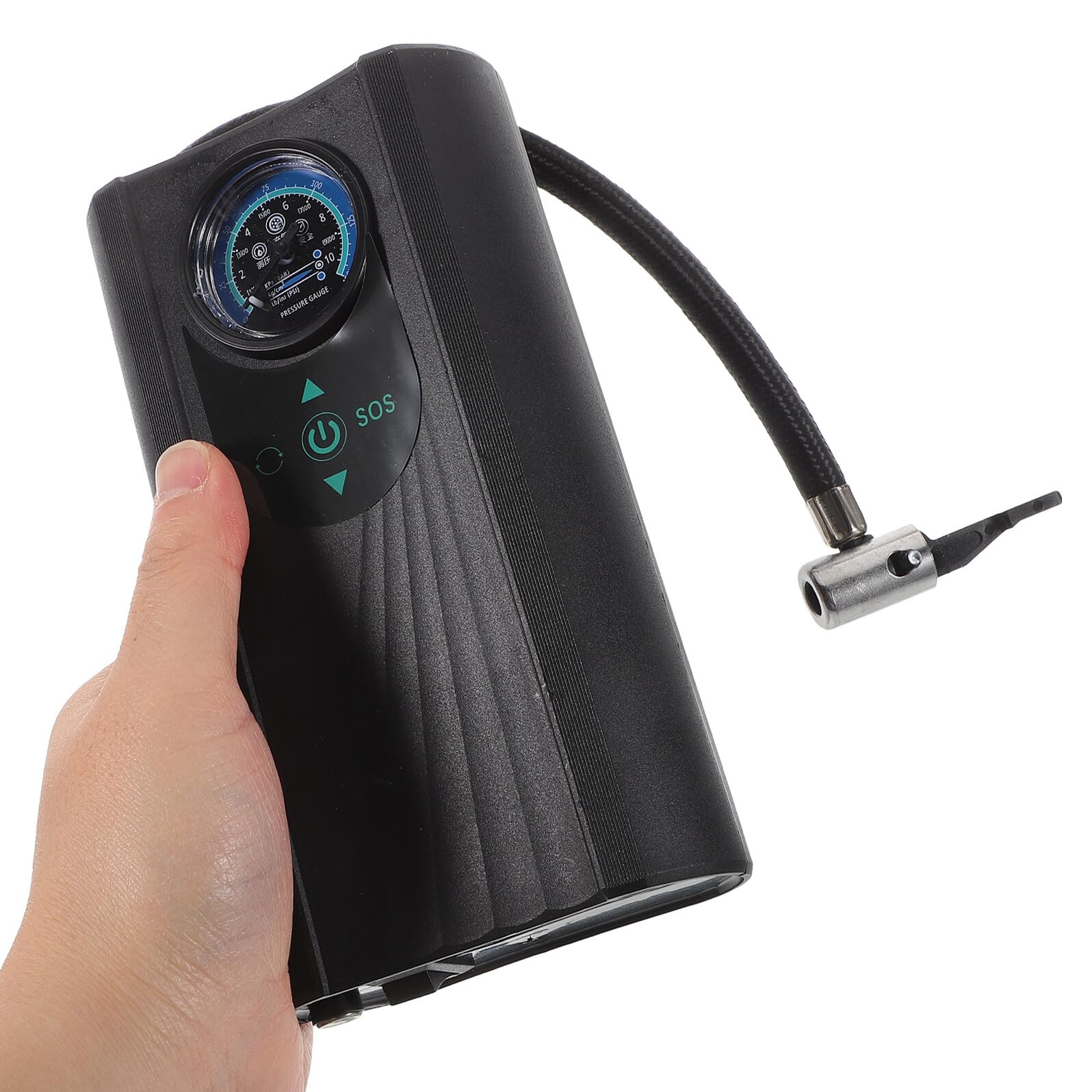 Sosoport Gonfleur de Pneus Portable Compresseur Air Pompe à Vélo avec Manomètre Intégré pour Voiture Moto et Vélo Accessoires de Gonflage