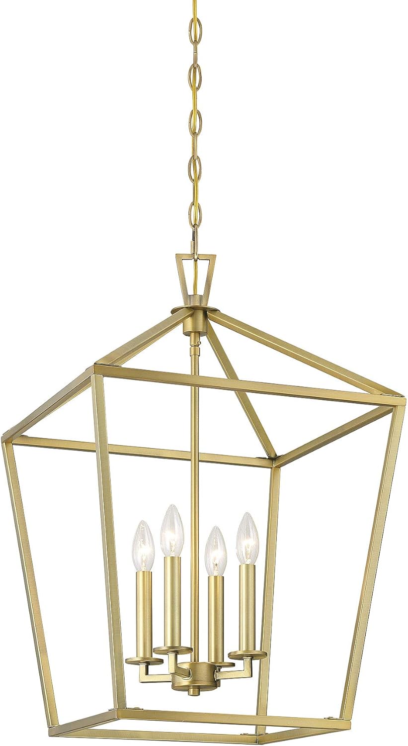 Savoy House 1-321-4-322 Townsend Traditional Open Frame Pendant Light Fixture, 4-Light 240 Total Watts, 26" H x 17" W, Warm Brass