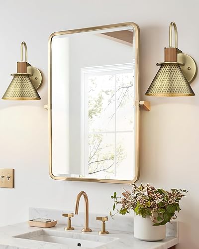 Miniatura 5 de HWH - Juego de dos apliques de pared de latón, lámpara de pared industrial con cuello de cisne, lámpara de pared individual para dormitorio, mesita