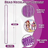 Vista 2 de 50 cuentas de Mardi Gras, collar de cuentas moradas para recuerdos de fiesta, collares de 33 pulgadas, accesorios de desfile de festivales