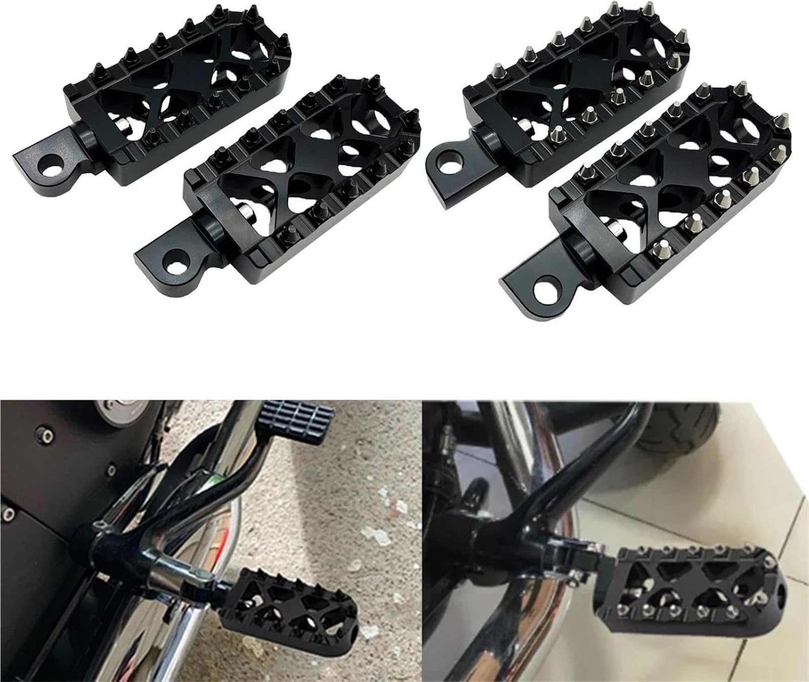 Estribos para moto Para pedal de Para moto Para Dyna Para Softail Para Sportster Para XL Iron Para Touring(Negro)