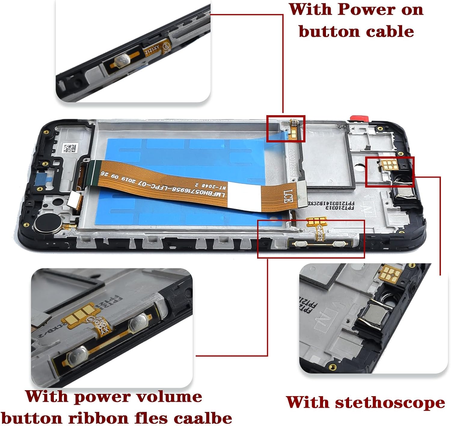 for Samsung Galaxy A01 2020 Screen Replacement SM-A015 A015T A015T1 A015V A015U A015R4 S111DL LCD Screen Display Touch Digitizer Assembly with Frame Replacement Black 5.7"