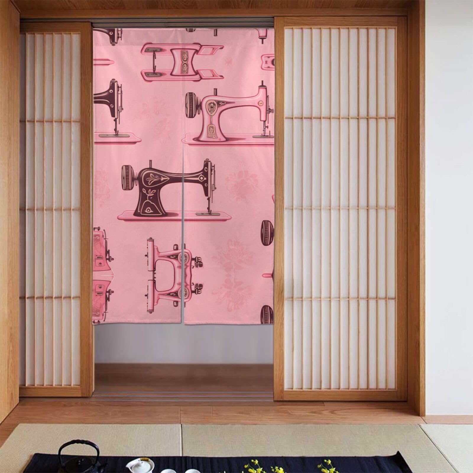 Rideaux occultants stop lumière chambre à coucher imprimé rose 142x86cm