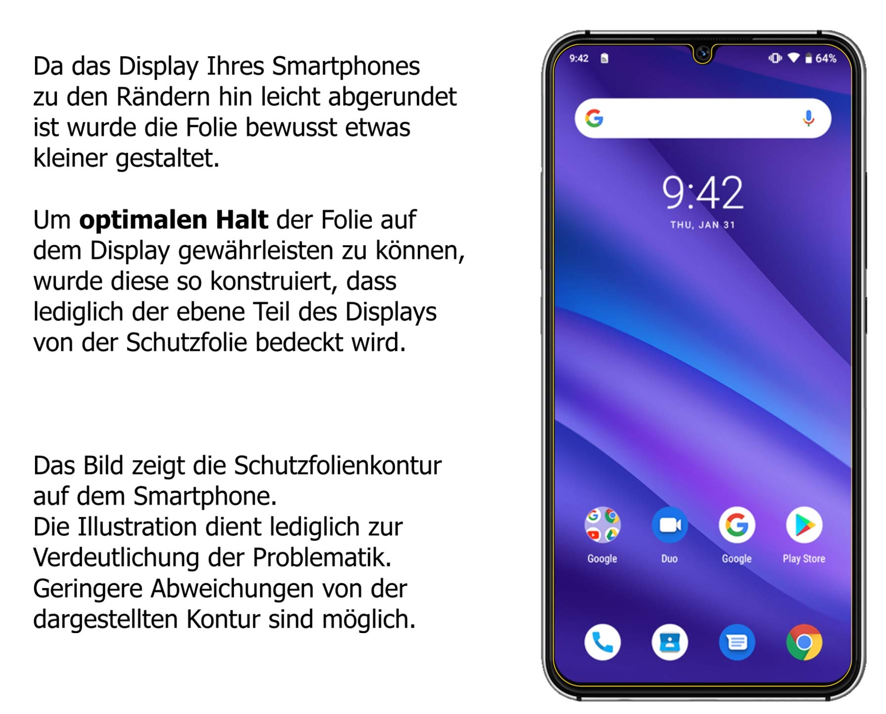 6x Pellicola per Umidigi S2 Protettiva Protezione Schermo