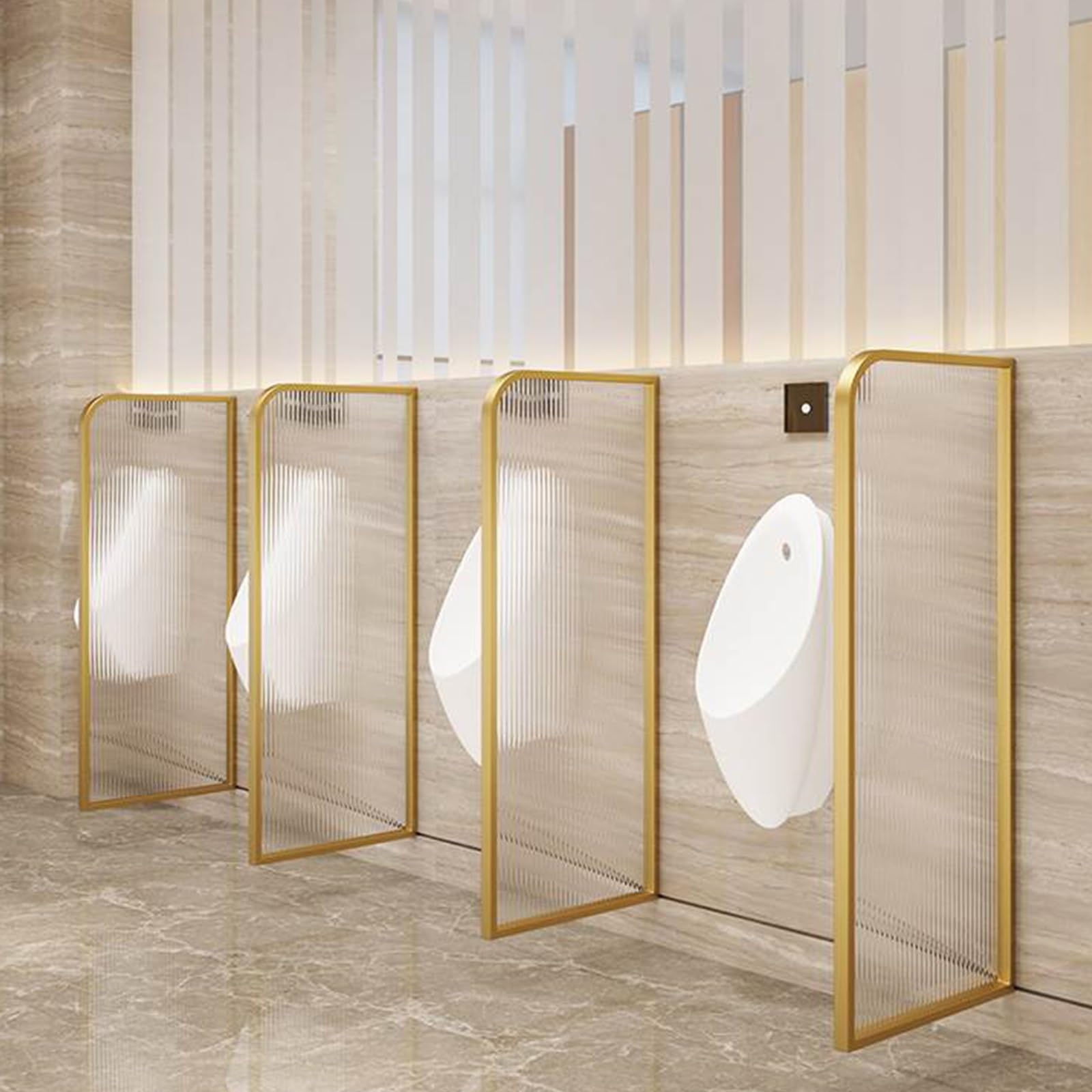 SXDMOUBK Stainless Steel Urinal Screen Partition, Tempered Glass Privacy Panel for Men's Restroom, Hotel School Bar Home Improvement Toilet