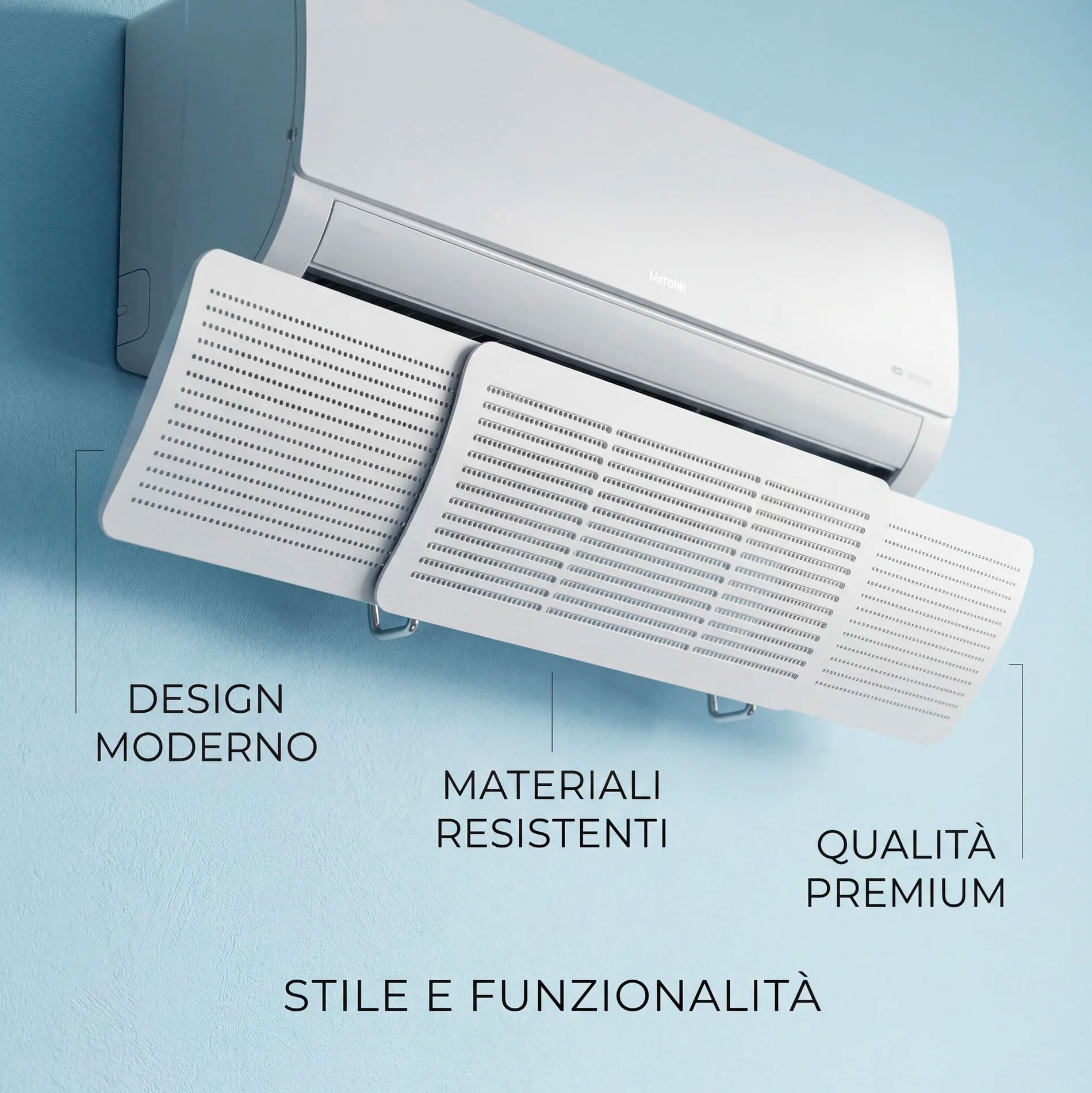 081 Store - 2 PEZZI Deflettore per Condizionatore Universale, Portatile Regolabile Parabrezza Deflettore Aria Condizionata Scudo per Condizionatori da Parete per Casa/Ufficio/Camera/Soggiorno (Bianco)