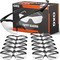 OXG 12-Pack ANSI Z87.1 Safety Glasses - Impact Resistant, Anti-Scratch Clear Lens Goggles for Men, Women, Youth