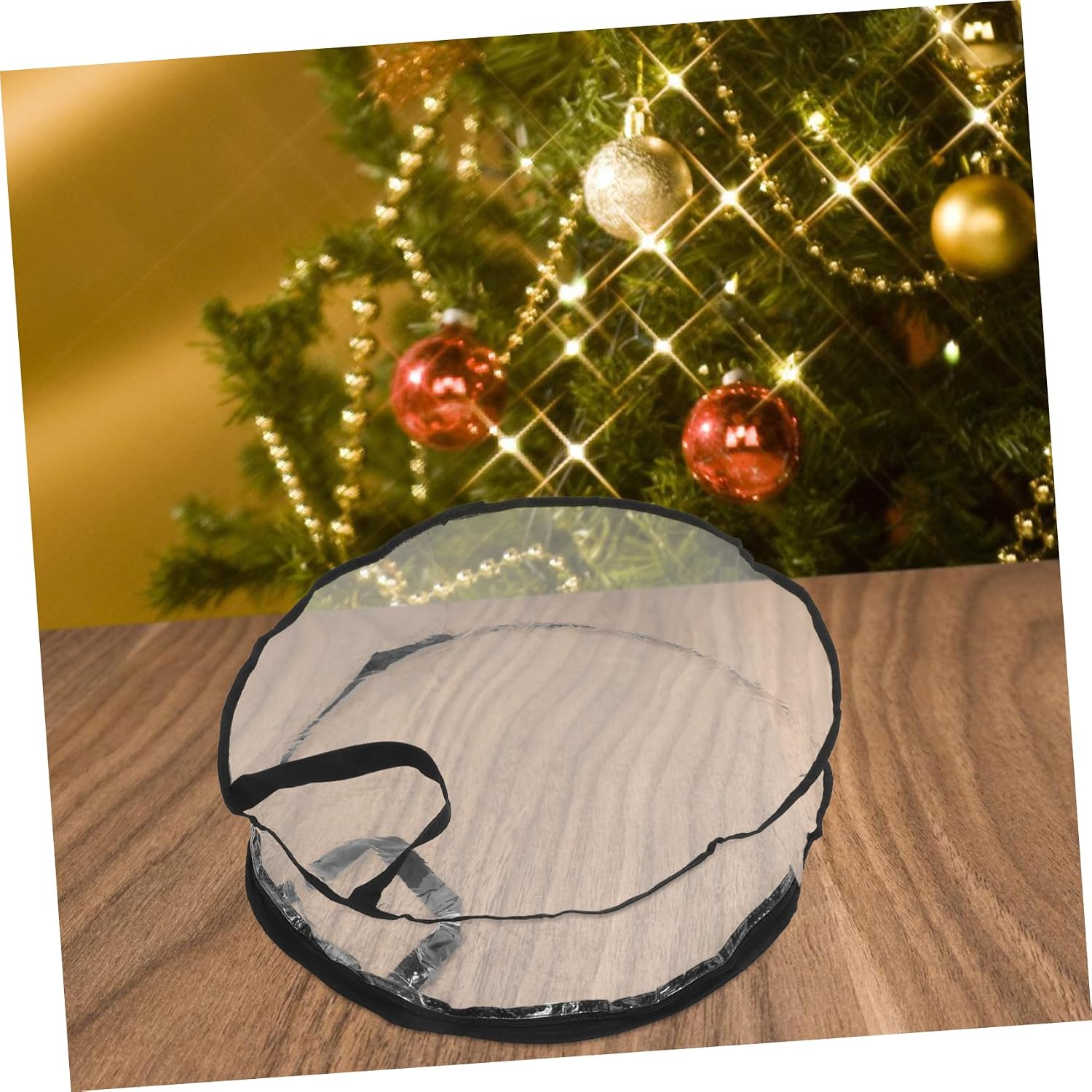 Cabilock Wreath Storage Bag for Christmas Design for Wreaths up to Stylish Holiday Packing Pouch Window for Space-Saving Organization